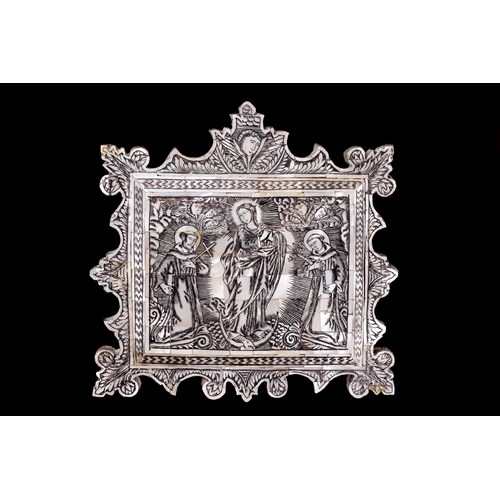 A Mother of Pearl Veneered Devotional Plaque